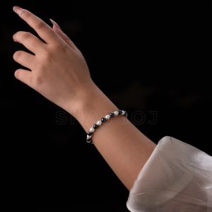 Black Gemstone Pearl Bracelet